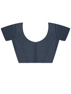 Women Tissue Navy Blue Embroidered Saree with Unstitched Blouse